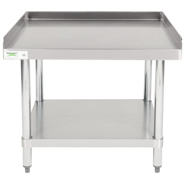 Regency 30 x 15 18-Gauge 304 Stainless Steel Equipment Filler Table with  Backsplash and Galvanized Undershelf